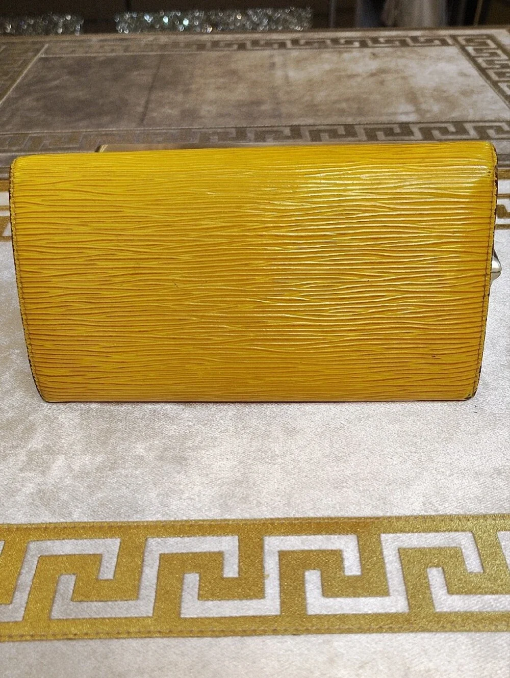 Louis Vuitton Yellow Epi Leather Fold-Over Wallet Porte Tresor internat'l Long